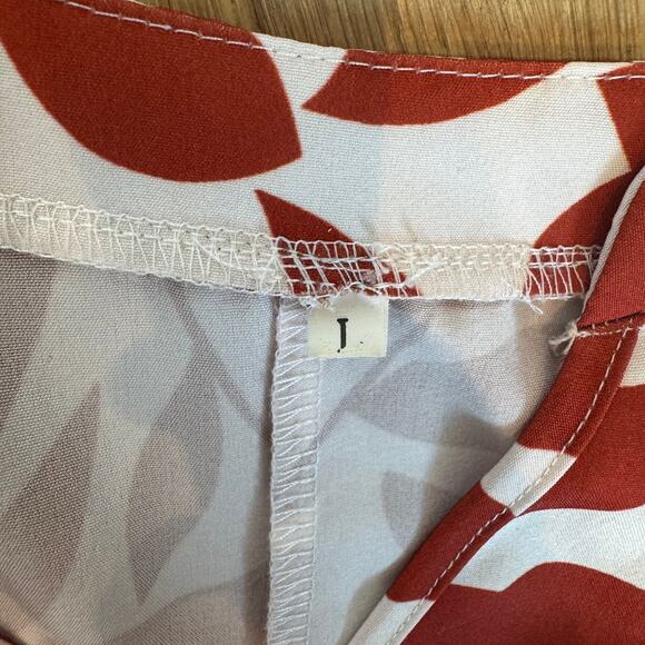 Boutique Rust Floral Sleeveless Tiered V-Neck Knee Length Dress Large - Picture 10 of 11